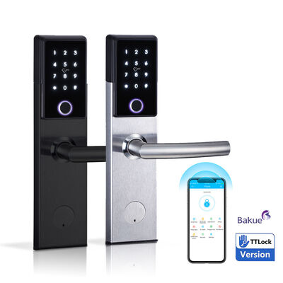 قفل الباب بالبلوتوث رمز بطاقة متكامل بصمة الاصبع APP Bluetooth WiFi خيارات مقاومة للحريق ضمان التحكم في الوصول