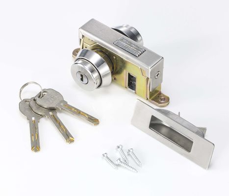 إطار الألومنيوم مزدوج الأسطوانة قفل الباب الزجاجي SUS304 غطاء الأسطوانة