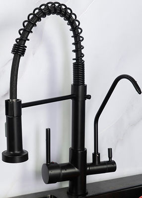 صنبور المطبخ الذكي الثلاثي الإتجاه 2.2 GPM 80 PSI أسود ونيكل