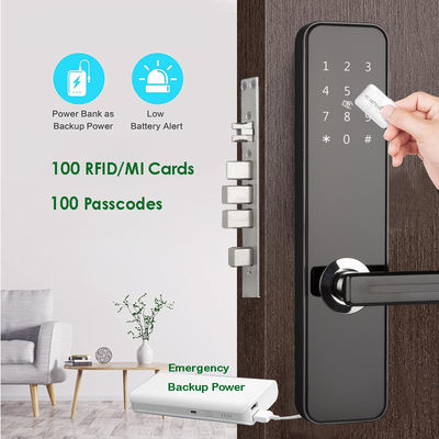 قفل مدخل إلكتروني بدون مفتاح قفل الباب NFC / IC Card Unlock With Handle Touchscreen Keypad