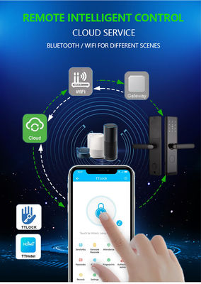 WiFi TTLOCK قفل باب ذكي بصمة أصابع بيومترية مقفل الباب الرقمي بدون مفتاح