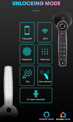 TTlock بصمة الأصابع Bluetooth قفل ذكي بدون مفتاح