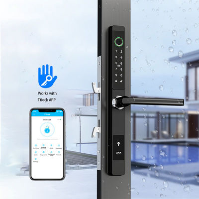 قفل الباب من الألومنيوم بصمة الاصبع تطبيق التحكم Bluetooth مقاوم للماء IP65