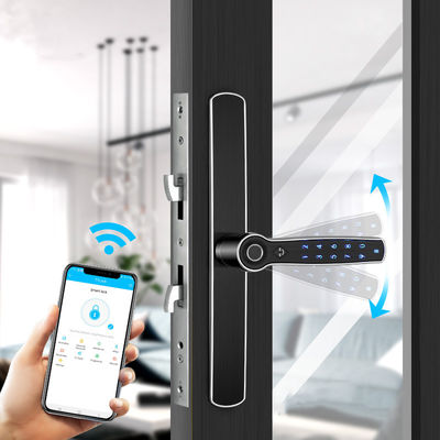 مقفل البصمة FPC قفل الباب المنزلق Bluetooth عقدة سبيكة الزنك